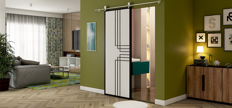 sliding bathroom door installation in Coronado